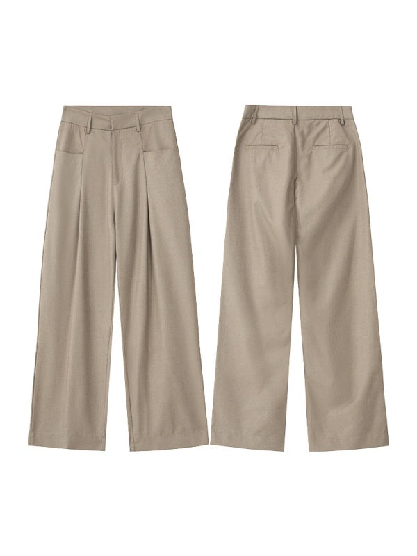 Liber Autumn Men's Pocket decoration Solid Color Pants