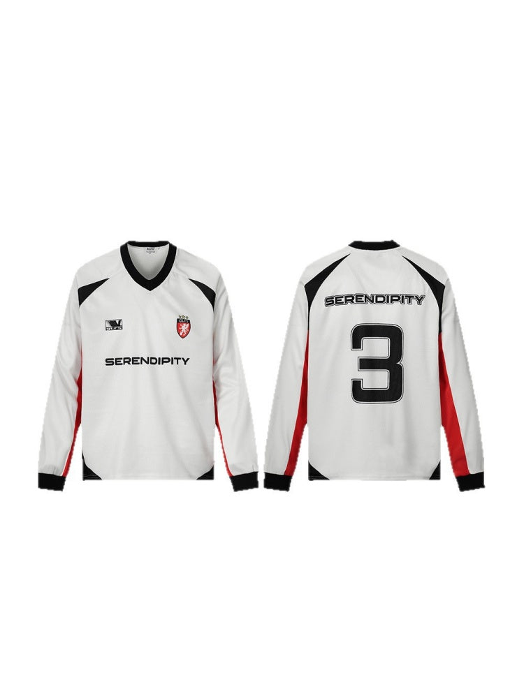 Color Block V-Neck Printed T-Shirt