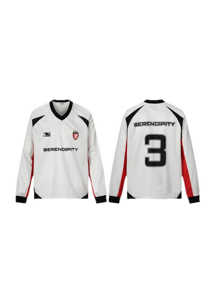 Color Block V-Neck Printed T-Shirt