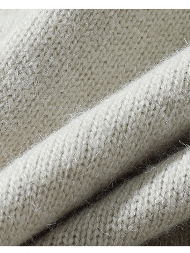 Retro Contrasting Colors Plaid Fake Two Pieces Splicing Sweater