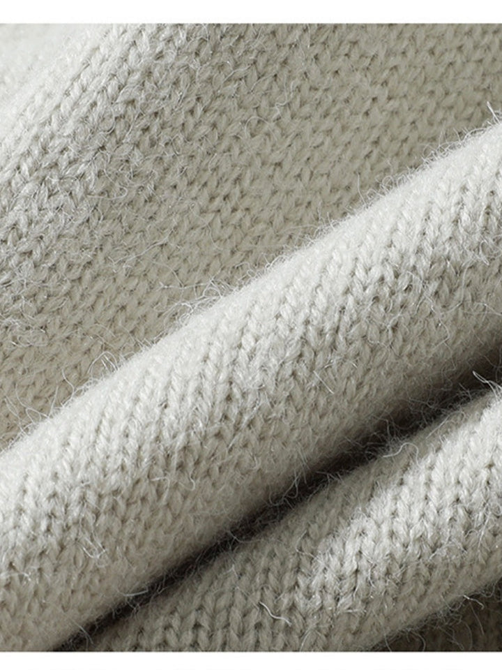 Retro Contrasting Colors Plaid Fake Two Pieces Splicing Sweater