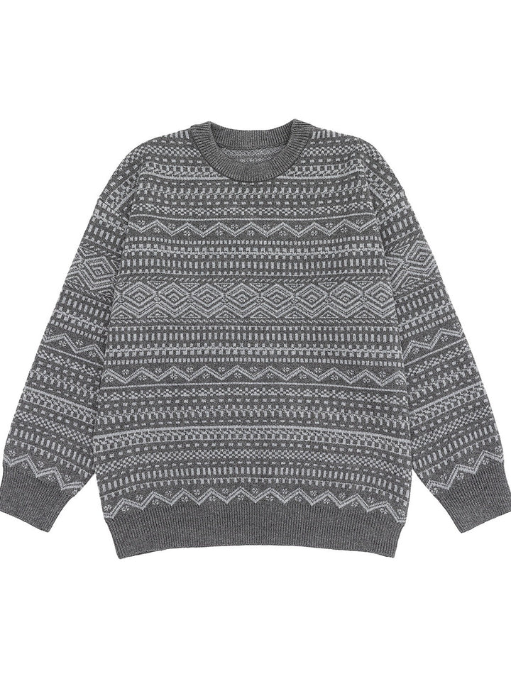 Retro Fair Isle Pattern Sweater Sweaters