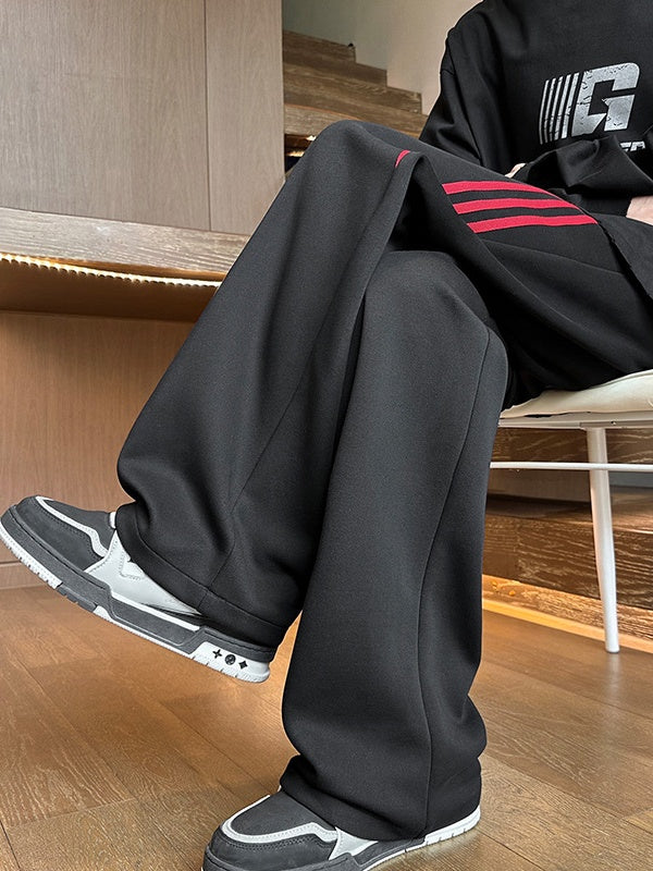 Liber Autumn Neutral wear Color matching Stripes Pants