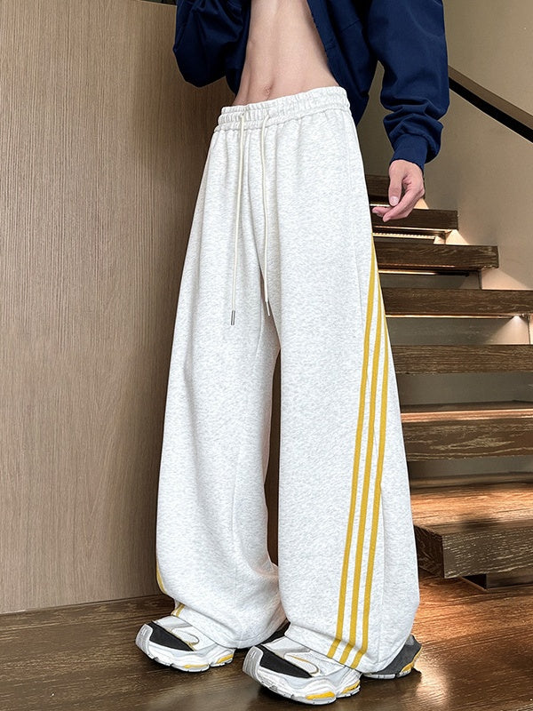 Neutral Color Matching Stripes Pants