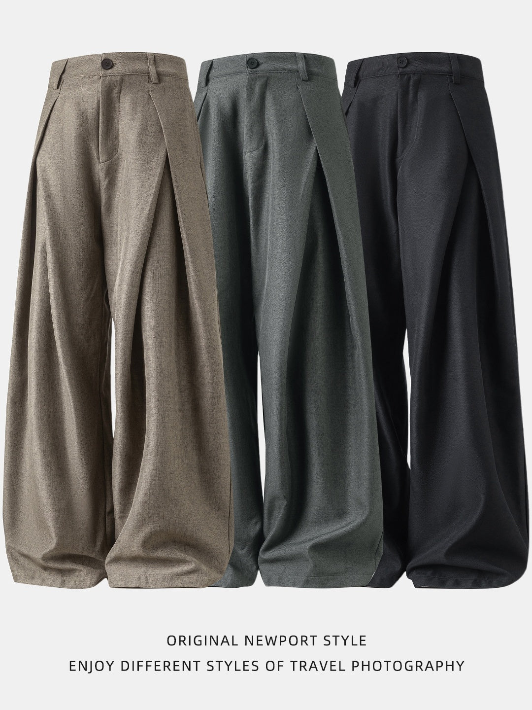 Liber Autumn Men's None Solid Color Pants