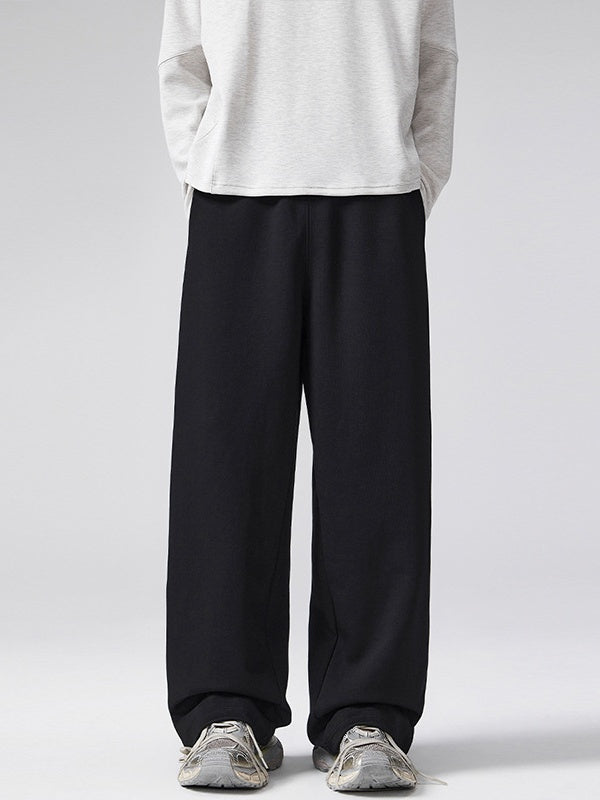 Sports Elastic Waist Wide-leg Straight Sweatpants