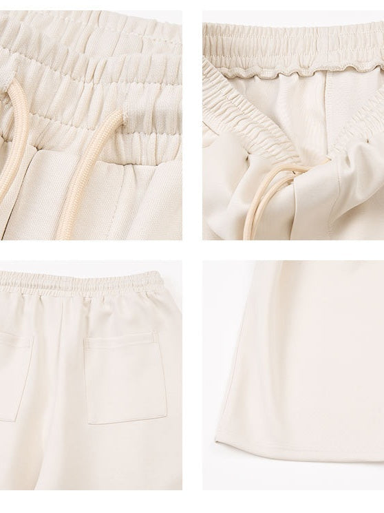 Stereo Double Pleats Leisure Cleanfit Straight-leg Trousers