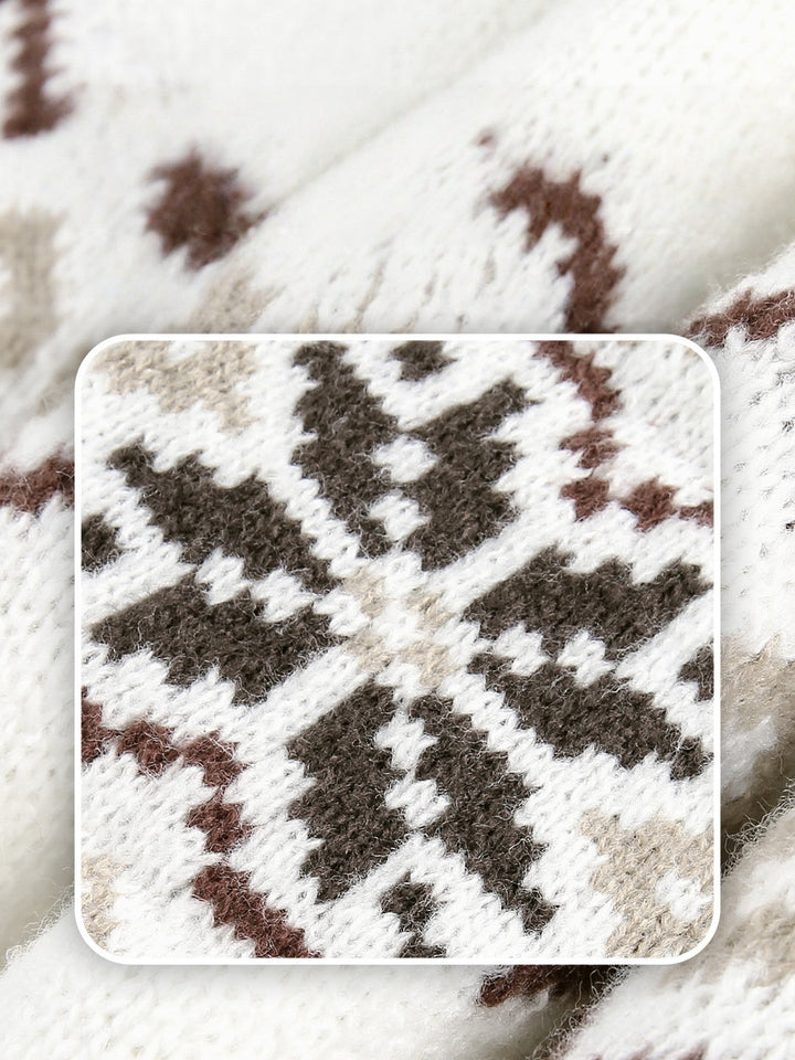 Fair Isle pattern Ethnic style All-match Pullover sweater