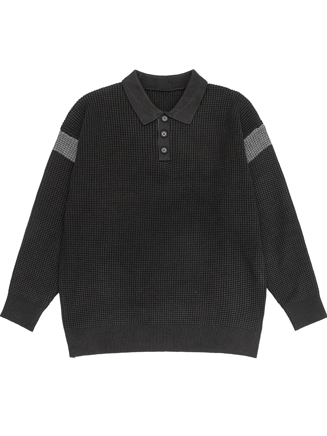 Color Matching Simplicity Loose Polo Lapel Sweaters