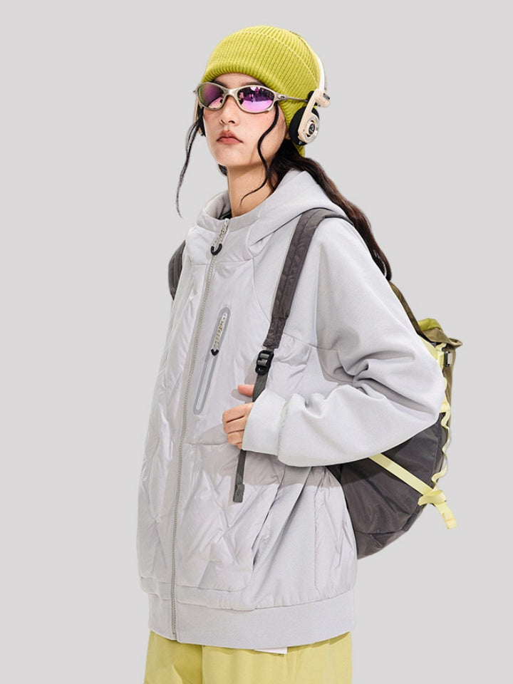 Lightweight Splicing Keep Warm Windproof Hooded Down Coat