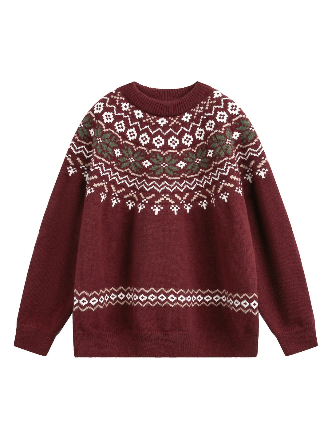 Fair Isle pattern Ethnic style All-match Pullover sweater