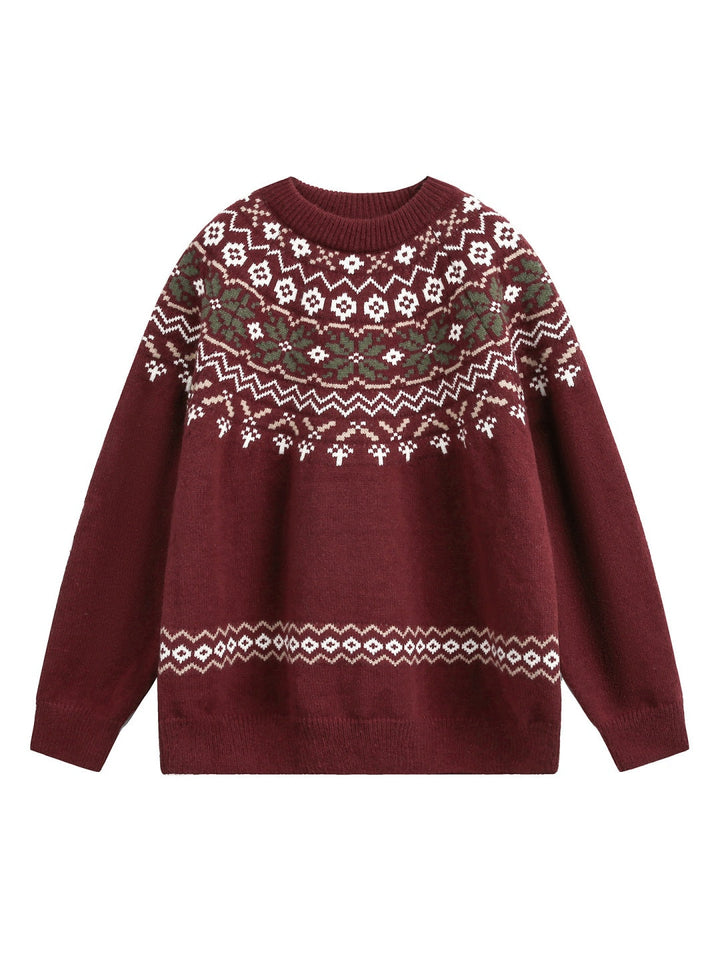 Fair Isle pattern Ethnic style All-match Pullover sweater