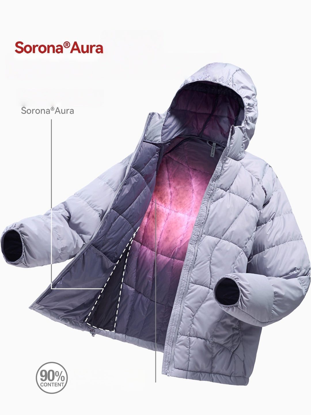 Dandelion Lightweight 90 Velvet Storage Down Hooded Jacket