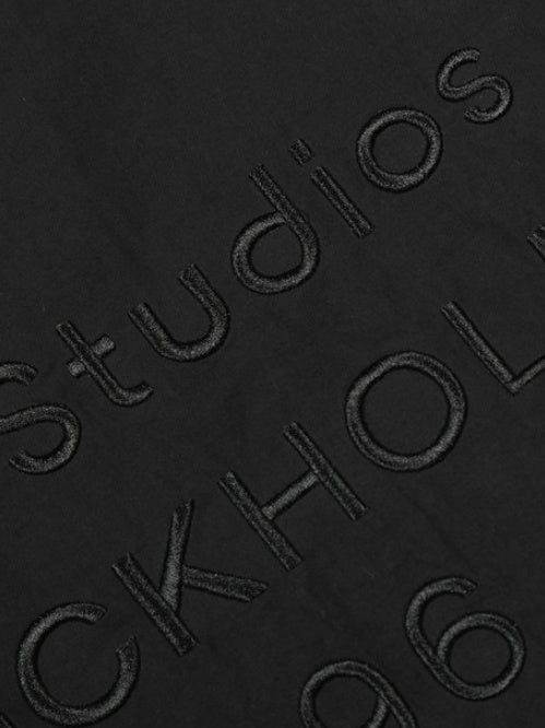 AC Letter Embroidery Stand Collar Zipper Double Layer Loose Jacket