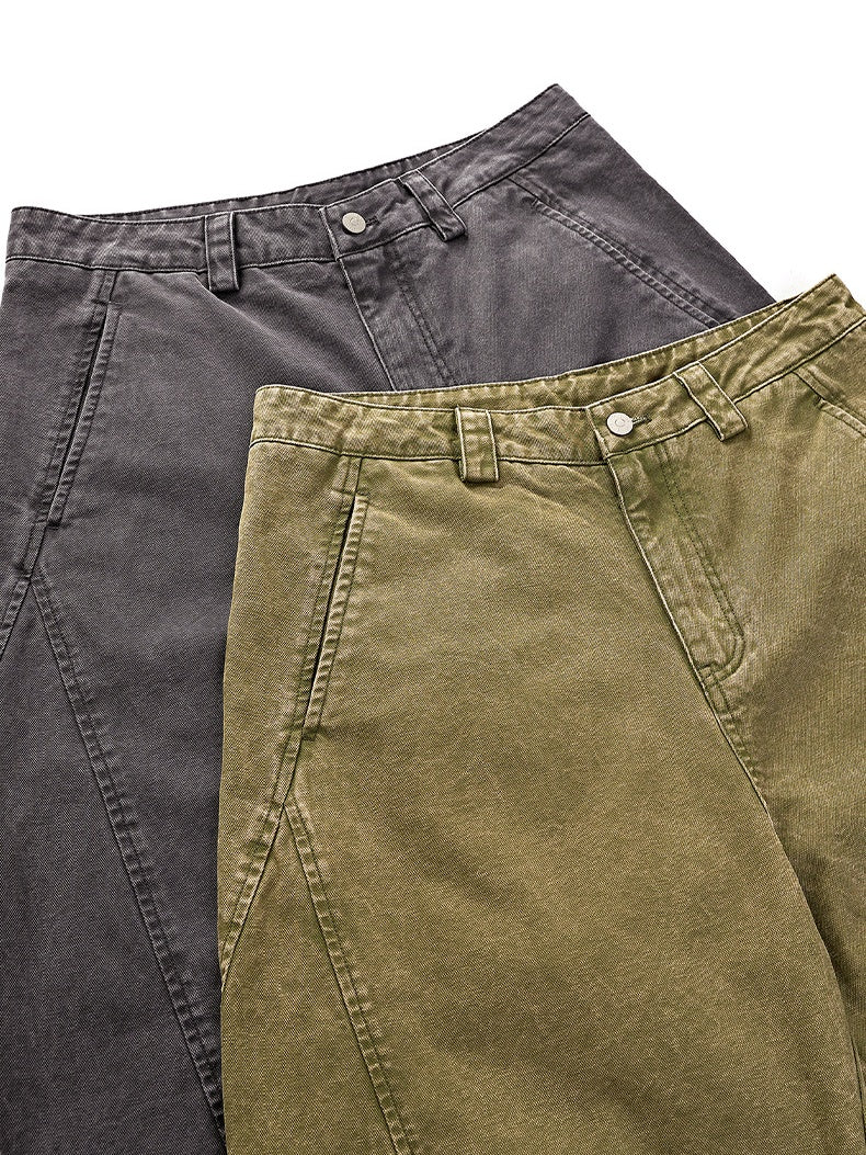 Canvas Washing Water Retro Old Deconstruction Work Casual Pants