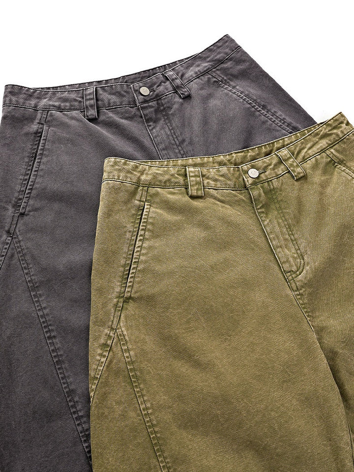 Canvas Washing Water Retro Old Deconstruction Work Casual Pants