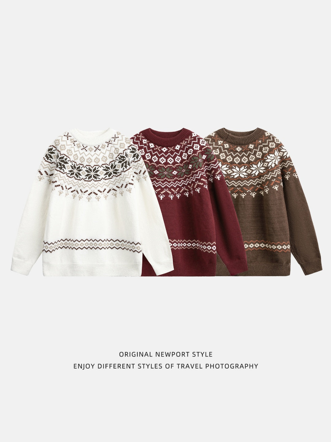 Fair Isle pattern Ethnic style All-match Pullover sweater