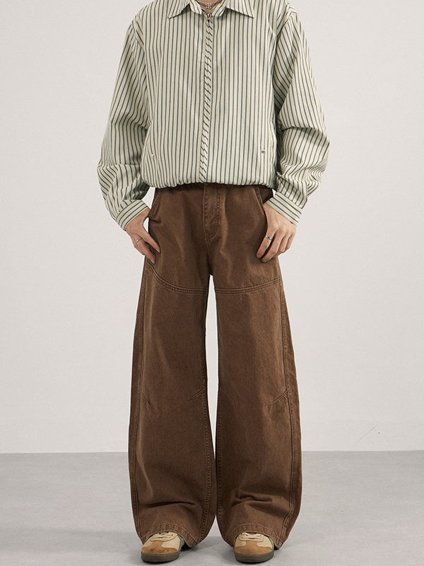 Liber Autumn Neutral wear Pocket decoration Solid Color Pants
