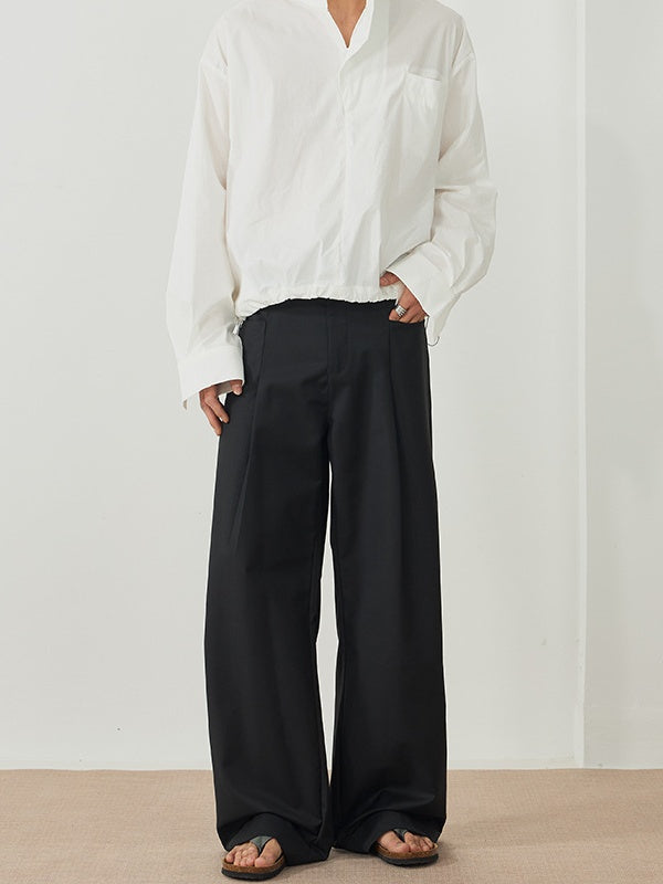 Liber Autumn Men's Pocket decoration Solid Color Pants