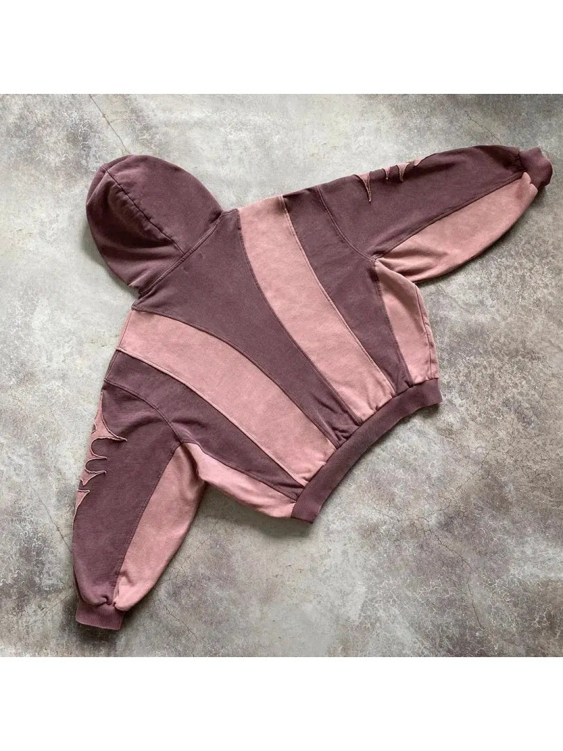 Neutral Color Block Hoodies