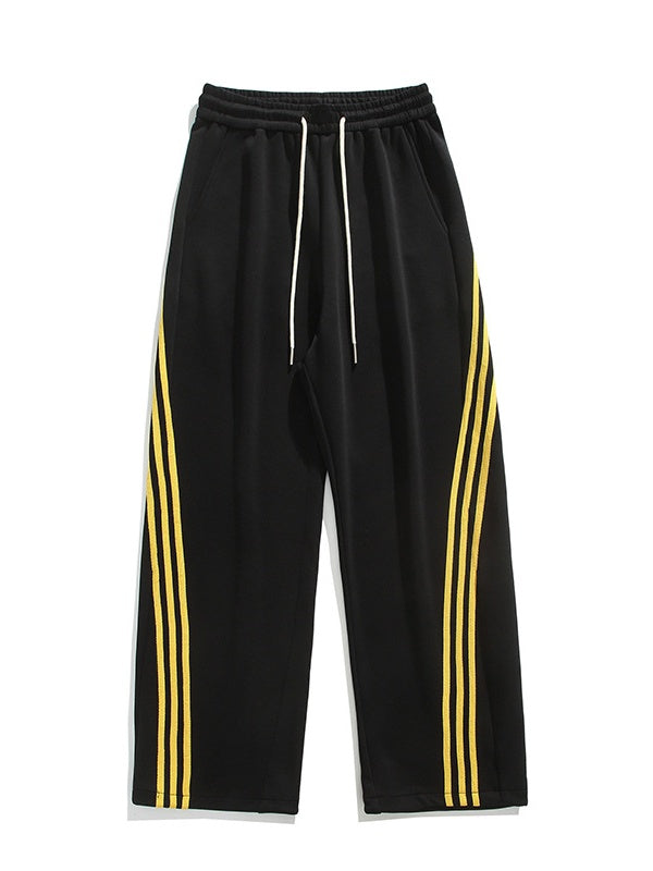 Neutral Color Matching Stripes Pants