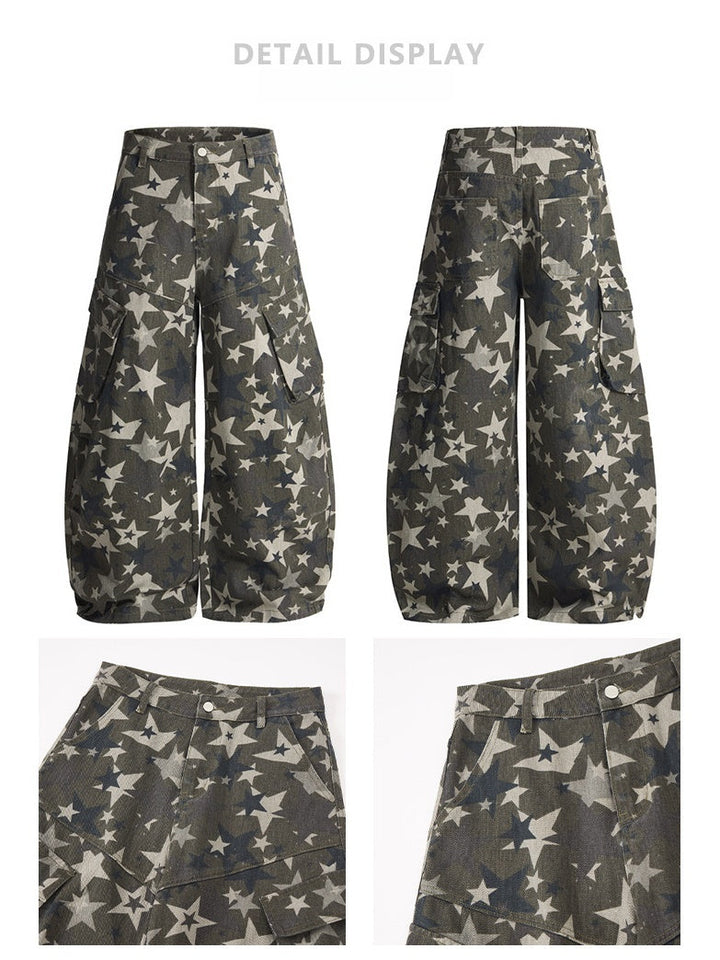 Liber Autumn Neutral wear Printed Shape Cargo Trousers