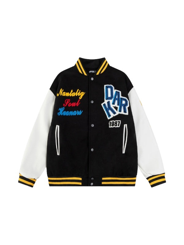 Flocking Embroidery Letter Quilted Thickening Baseball Uniform