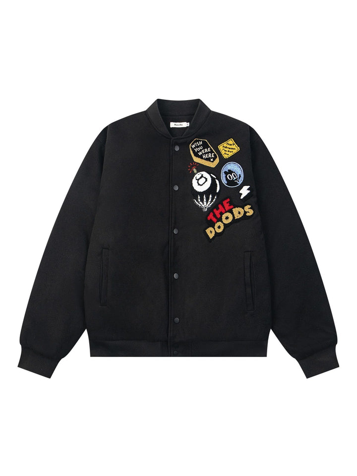 Fun Letters Embroidery Thickening Loose And Casual Hip-hop Jacket