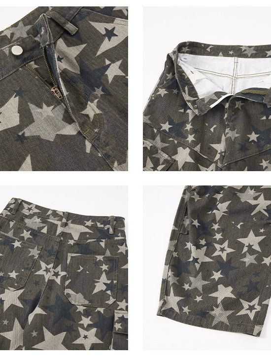 Liber Autumn Neutral wear Printed Shape Cargo Trousers