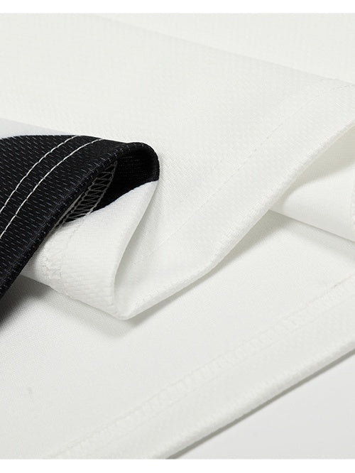 Color Block V-Neck Printed T-Shirt