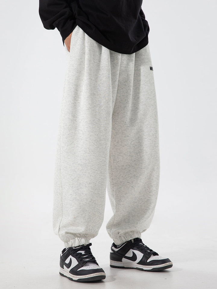 Letter Print Sports And Leisure Three-dimensional Pleating Cuffed Sweatpants