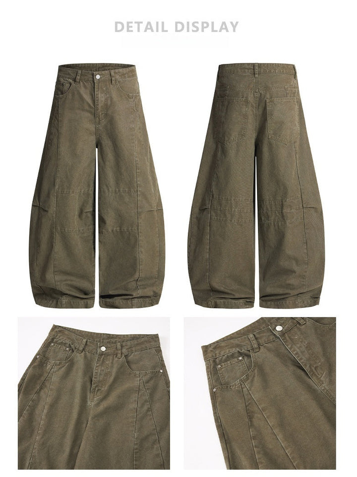 Liber Autumn Neutral wear Pocket decoration Solid Color Pants