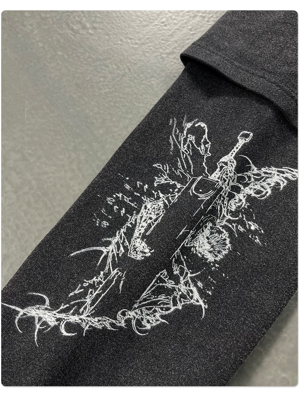 Dark Aesthetics Fake Two-piece Splicing Digital Direct Printing Long-sleeved T-shirt