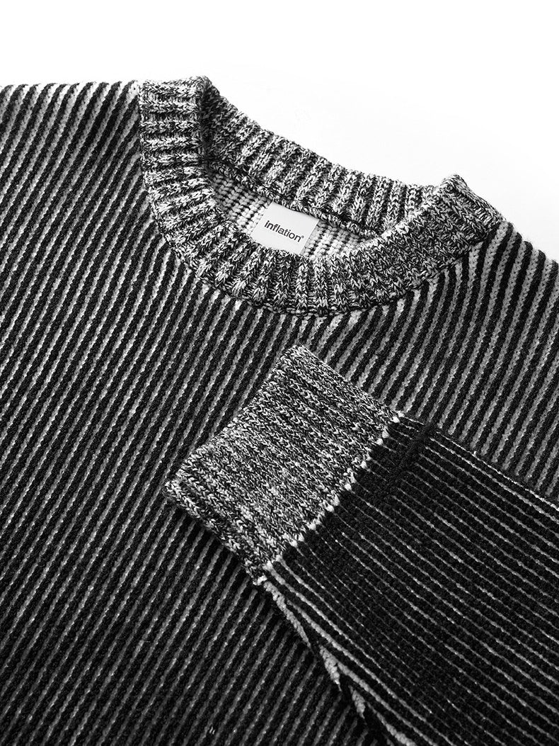 Cleanfit Two-color Loose All-match Crew Neck Sweater