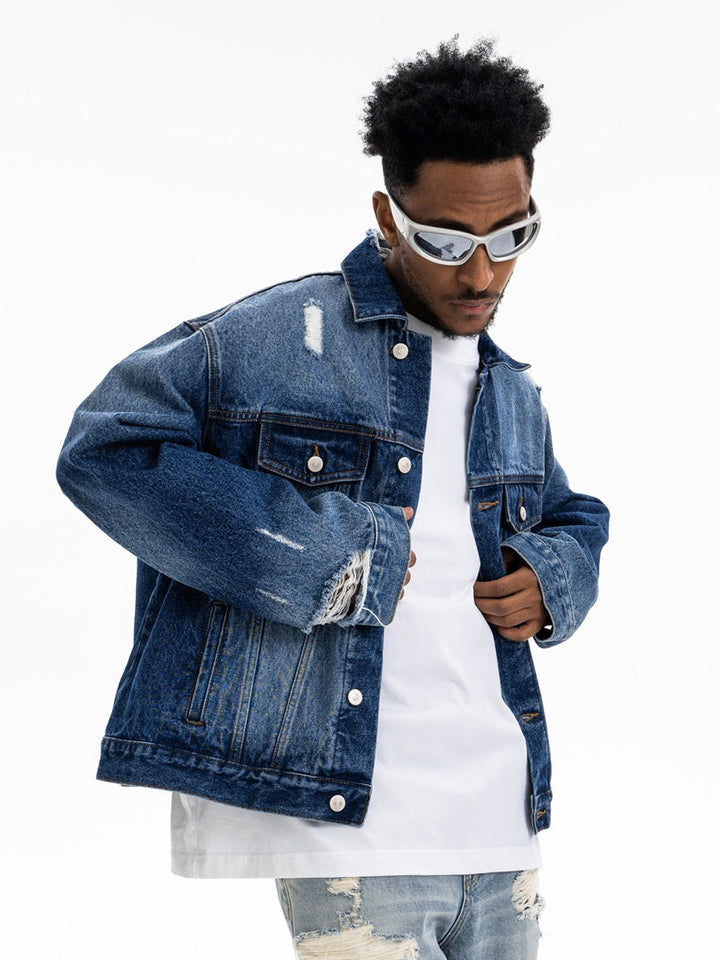 Washing Hole Denim Jacket