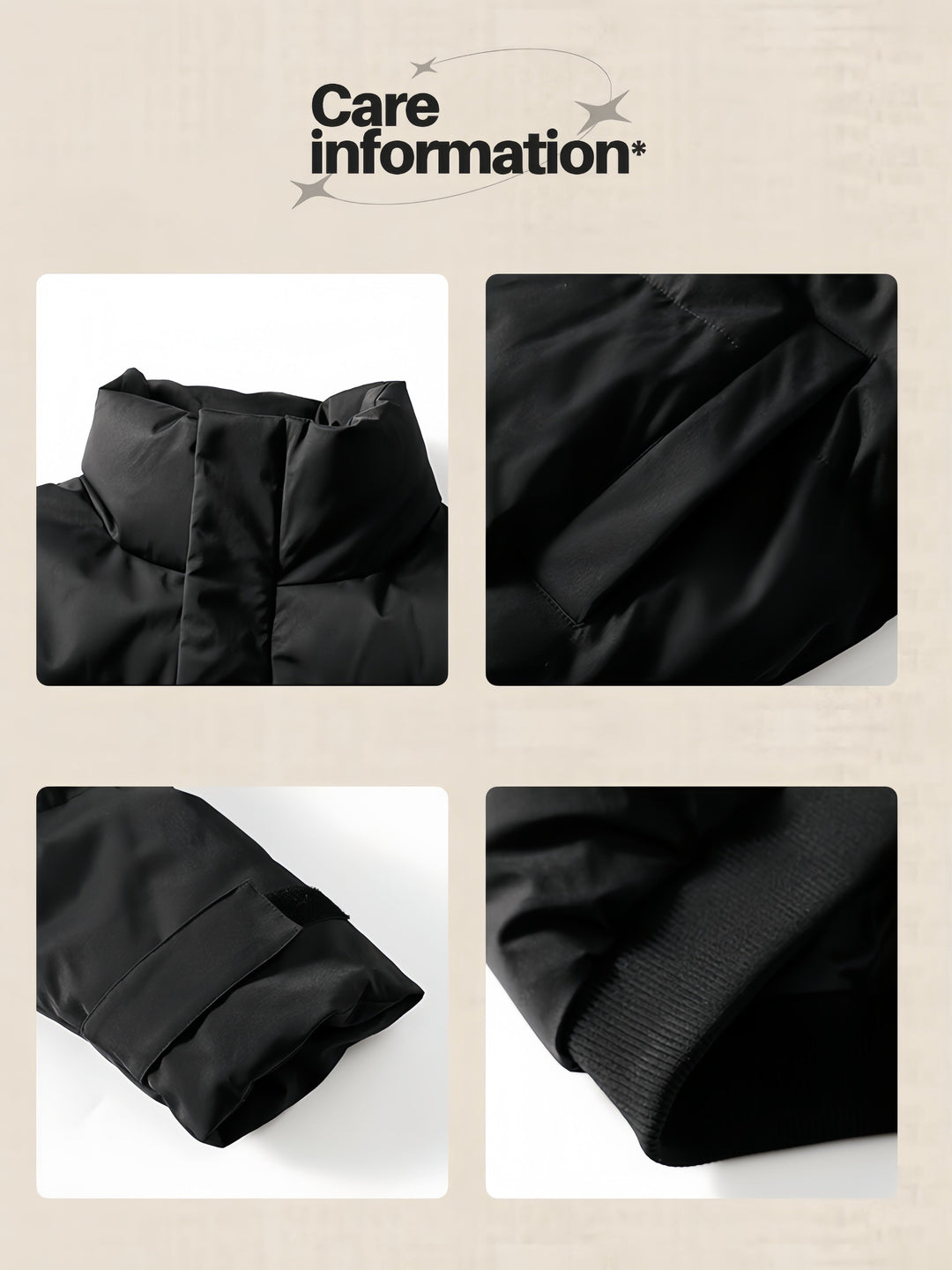 Short Three-proof Stand-up Collar Thickened Cotton Coat