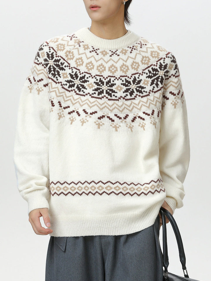 Fair Isle pattern Ethnic style All-match Pullover sweater