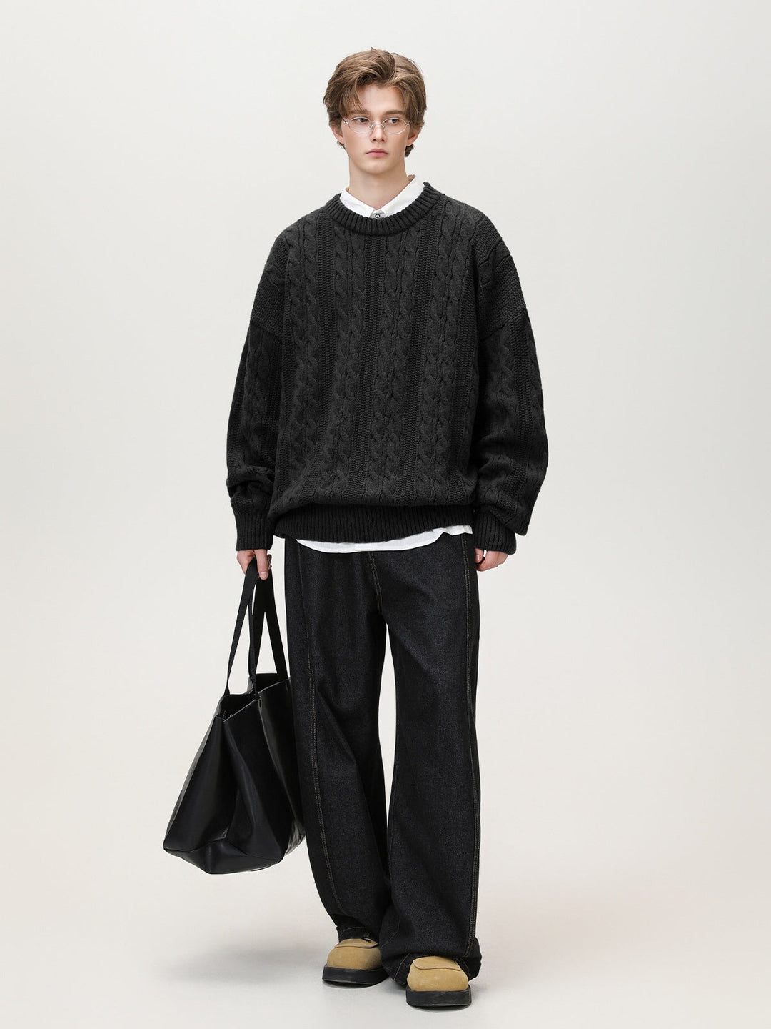 Liber Autumn Neutral wear Ribbed hem Sweaters