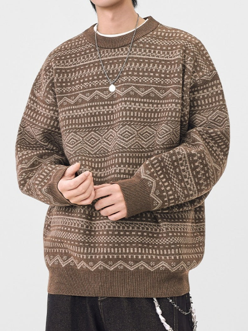 Retro Fair Isle Pattern Sweater Sweaters