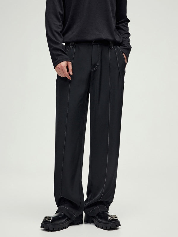 Liber Autumn Men's Ming line Solid Color Pants