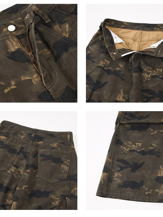 Liber Autumn Neutral Camouflage Cargo Trousers