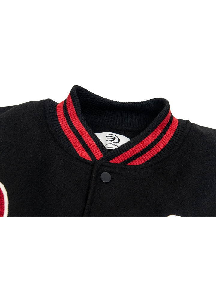 Letter Embroidery Splicing Hip Hop Baseball Uniform