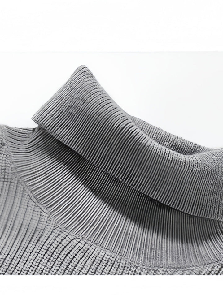 Simplicity Solid Color Loose Long Sleeve Turtleneck Sweater