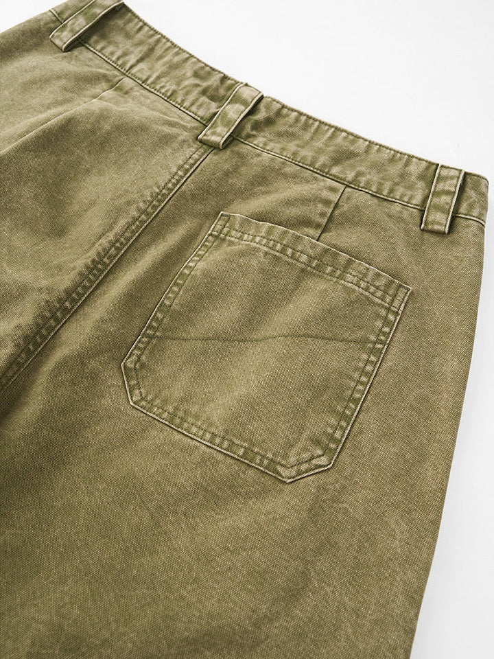 Canvas Washing Water Retro Old Deconstruction Work Casual Pants