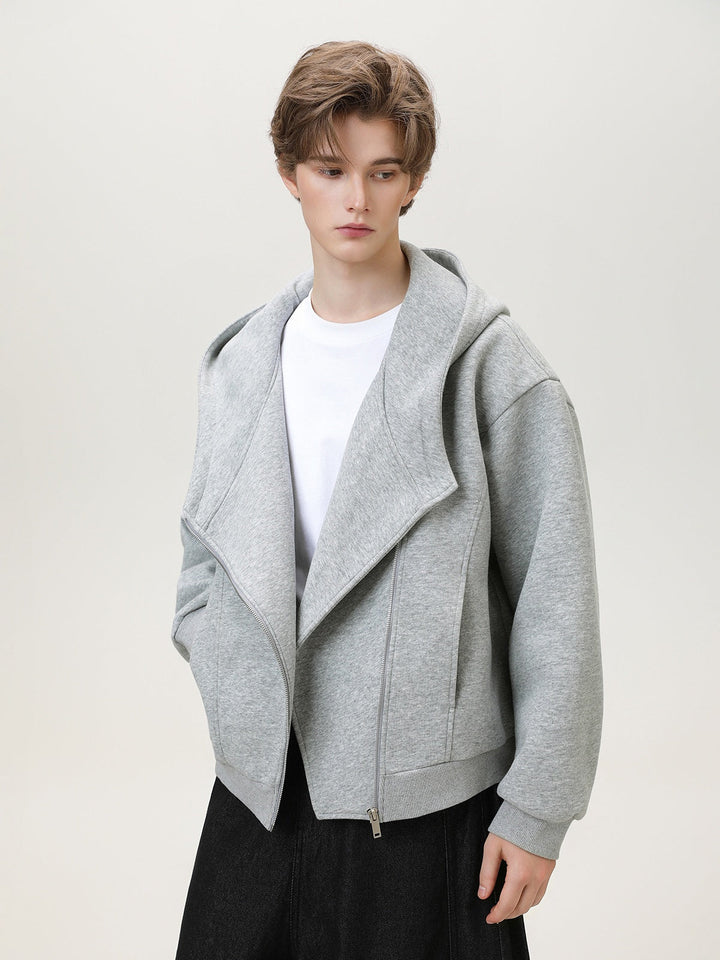 Irregular Zipper Hoodie Jackets