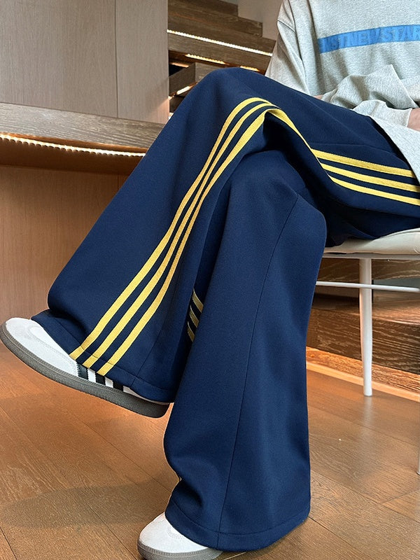 Neutral Color Matching Stripes Pants