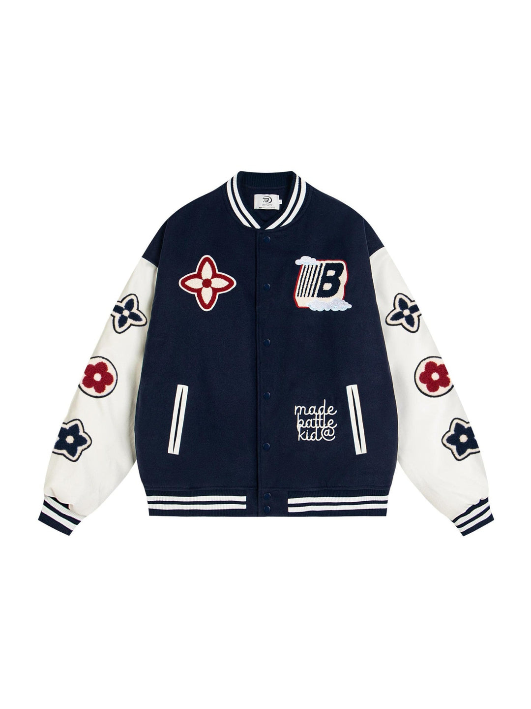 Letter Embroidery Splicing Hip Hop Baseball Uniform