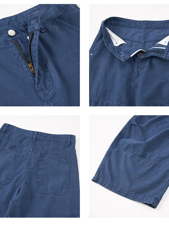 Liber Autumn Neutral wear Multiple pockets Solid Color Cargo Trousers