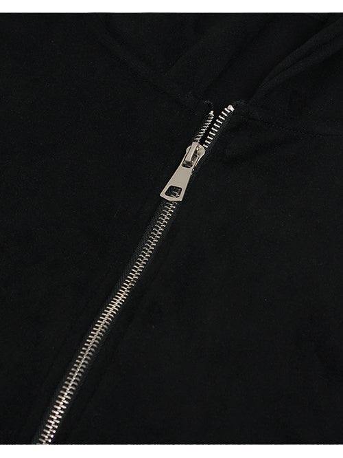 Neutral wear Zipper decoration Solid Color Sweatshirts&Hoodies