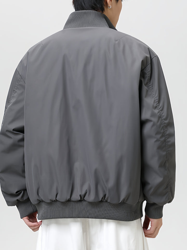 Cleanfit Triple-proof Warm High-collar Flight Jacket In Dark Red